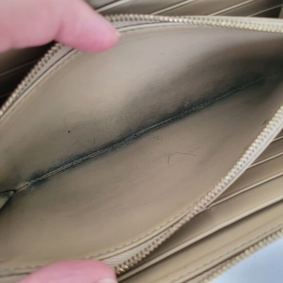 Celine Wallet Leather Gold Metali Card Bill Holder Large Zip Around Continental - Picture 6 of 10